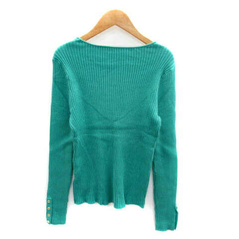 【中古】ビス ViS ニット カットソー 長袖 ラウンドネック 無地 F 緑 グリーン /SY39 ■MO レディース 【ベクトル 古着】 230720