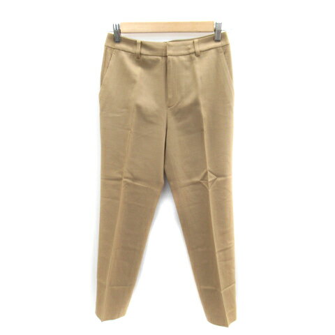 【中古】ノーリーズ Nolley's スラックス テーパードパンツ アンクル丈 無地 ウール 34 ベージュ /SY12 ■MO レディース 【ベクトル 古着】 230720
