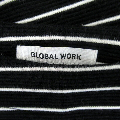 【中古】グローバルワーク GLOBAL WORK カットソー 長袖 ラウンドネック ボーダー柄 L 黒 ブラック 白 ホワイト /SY29 ■MO レディース 【ベクトル 古着】 230720 vectorpremium-17556556 ブランド古着ベクトルプレミアム店 サンプル画像3