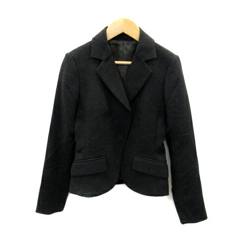 Wool - 【中古】メルローズ MELROSE claire テーラードジャケット ミドル丈 シングルボタン 総裏地 無地 ウール 2 黒 ブラック /SY3 ■MO レディース 【ベクトル 古着】 230810