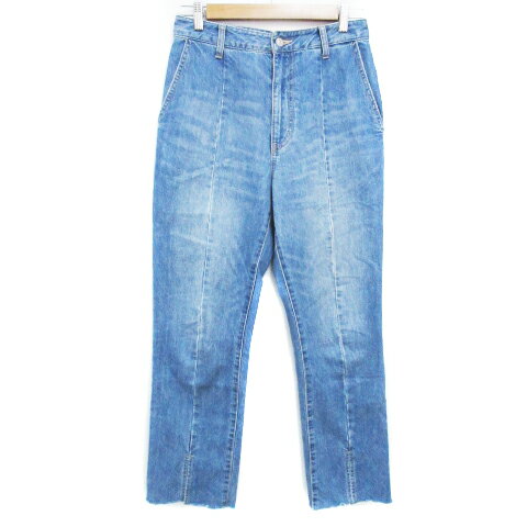 【中古】ローリーズファーム LOWRYS FARM デニムパンツ ジーンズ テーパードパンツ ロング丈 カットオフ スリット L 青 ブルー /FF27 レディース 【ベクトル 古着】 230725 【中古】ローリーズファーム LOWRYS FARM デニムパンツ ジーンズ テーパードパンツ ロング丈 カットオフ スリット L 青 ブルー /FF27 レディース 【ベクトル 古着】 230725