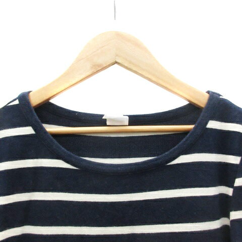 【中古】スナイデル snidel チュニック 長袖 ラウンドネック ボーダー柄 F ネイビー 紺 /YM11 レディース 【ベクトル 古着】 230725