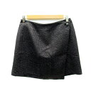 【中古】ギャバジンケーティー Gabardine K.T ラップスカート フレアスカート 総柄 ウール混 大きいサイズ 13 チャコールグレー /SY11 レディース 【ベクトル 古着】 230731(4)