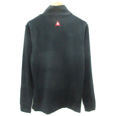 【中古】ルコックスポルティフ Le coq sportif ゴルフウェア カットソー 長袖 ハイネック 総柄 プリント ブラック 黒 /YM44 レディース 【ベクトル 古着】 230727