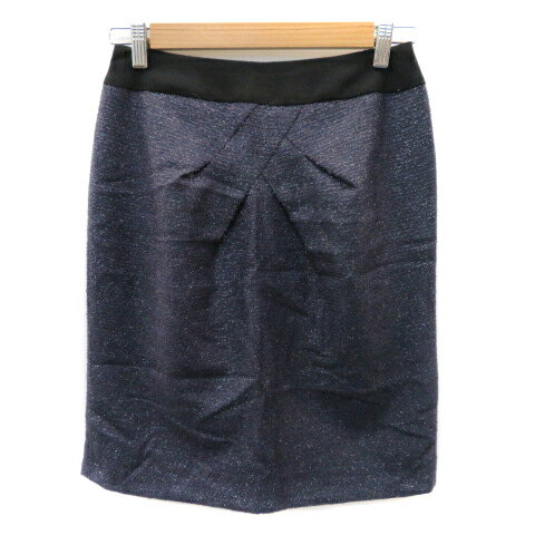 【中古】クリアインプレッション CLEAR IMPRESSION タイトスカート ひざ丈 スリット 無地 ウール 2 パープル /YK46 レディース 【ベクトル 古着】 230810