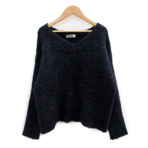 V-Neck - 【中古】ナノ&コー nano&co ナノユニバース ニット セーター 長袖 Vネック F ネイビー 紺 /MS25 レディース 【ベクトル 古着】 230808