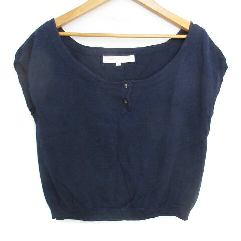 【中古】マーキュリーデュオ MERCURYDUO ニット カットソー ショート丈 フレンチスリーブ ヘンリーネッ..