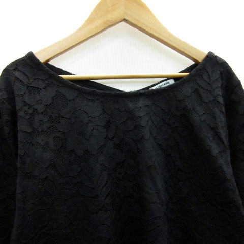 【中古】グローバルワーク GLOBAL WORK ブラウス カットソー 長袖 ボートネック レース M ブラック 黒 /MS16 レディース 【ベクトル 古着】 230818 vectorpremium-17589381 ブランド古着ベクトルプレミアム店 サンプル画像3