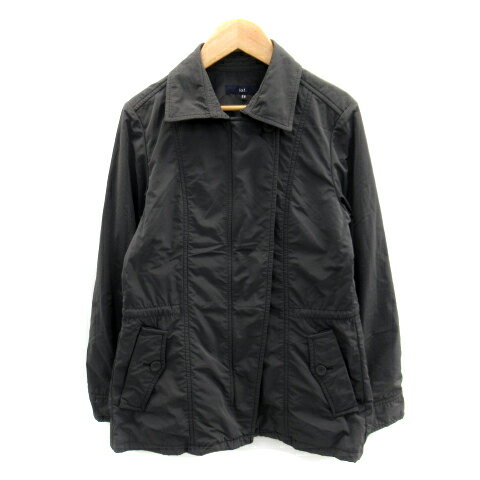 【中古】ラエフ la.f… ステンカラージャケット ブルゾンジャケット ミドル丈 無地 ジップアップ 2S チャコールグレー /SY14 レディース 【ベクトル 古着】 230829