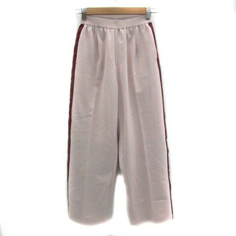 Nylon, Rayon, Polyester - 【中古】ミスティック mystic ラインパンツ ストレートパンツ アンクル丈 1 ピンク ワインレッド /YS16 レディース 【ベクトル 古着】 230830