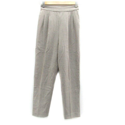 【中古】ビス ViS テーパードパンツ アンクル丈 千鳥格子柄 S 茶色 ブラウン 黒 ブラック /HO16 レディース 【ベクトル 古着】 230905