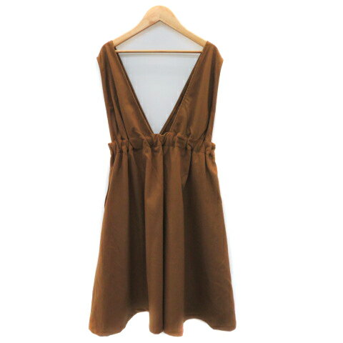 【中古】レトロガール RETRO GIRL ジャンパースカート ワンピース ロング丈 無地 F ブラウン /YK26 レディース 【ベクトル 古着】 230901