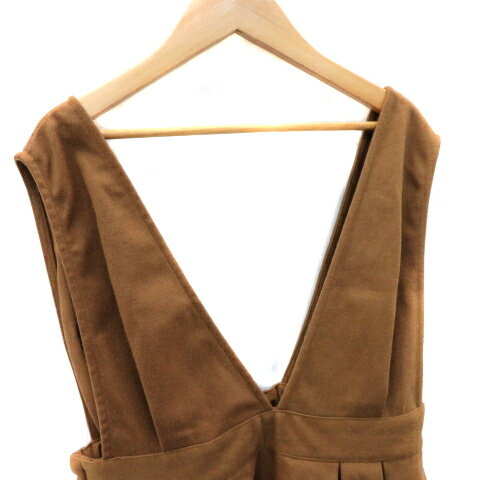 【中古】レトロガール RETRO GIRL ジャンパースカート ワンピース ロング丈 無地 F ブラウン /YK26 レディース 【ベクトル 古着】 230901