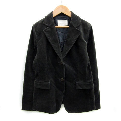 Corduroy - 【中古】ナチュラルビューティー NATURAL BEAUTY テーラードジャケット ミドル丈 総裏地 シングルボタン コーデュロイ M ダークグレー /MS25 レディース 【ベクトル 古着】 230906
