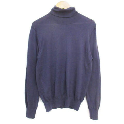 【中古】ナチュラルビューティー NATURAL BEAUTY ニット カットソー 長袖 タートルネック ウール 無地 38 紫 パープル /FF23 レディース 【ベクトル 古着】 230905