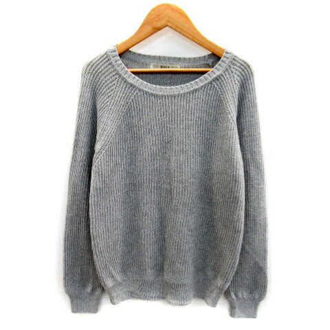 【中古】レイシーラディアント RACY RADIANT ニット カットソー 長袖 ラウンドネック 無地 MR グレー /..