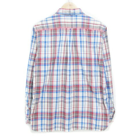 【中古】カーニーハウス KEARNEY HOUSE カジュアルシャツ 長袖 チェック柄 マルチカラー L 白 青 ホワイト ブルー /FF41 メンズ 【ベクトル 古着】 230907