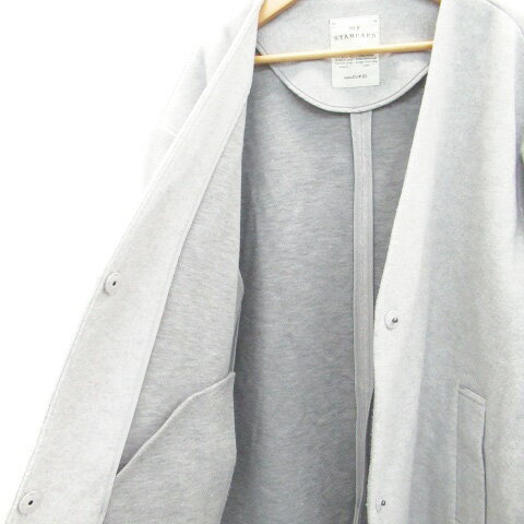 【中古】スタディオクリップ Studio Clip ノーカラーコート ロング丈 M グレー /HO28 レディース 【ベクトル 古着】 230911