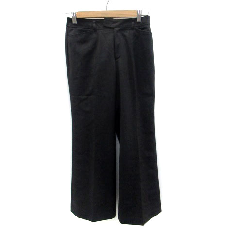 【中古】エンスウィート レナウン ensuite スラックスパンツ フレアパンツ アンクル丈 ウール 2 チャコールグレー /HO31 レディース 【ベクトル 古着】 230914