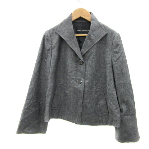 【中古】ボナジョルナータ BUONA GIORNATA ステンカラージャケット ショート丈 ウール混 M グレー /YS35 レディース 【ベクトル 古着】 231003 【中古】ボナジョルナータ BUONA GIORNATA ステンカラージャケット ショート丈 ウール混 M グレー /YS35 レディース 【ベクトル 古着】 231003