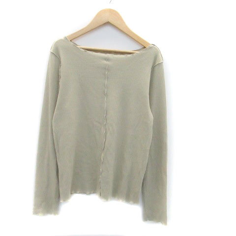 【中古】ダブルクローゼット w closet リブカットソー ラウンドネック 長袖 無地 F カーキ /HO46 レディース 【ベクトル 古着】 230921 【中古】ダブルクローゼット w closet リブカットソー ラウンドネック 長袖 無地 F カーキ /HO46 レディース 【ベクトル 古着】 230921