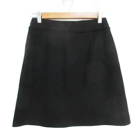 【中古】プライドグライド prideglide 台形スカート ひざ丈 ウール 無地 38 黒 ブラック /FF46 レディース 【ベクトル 古着】 230925