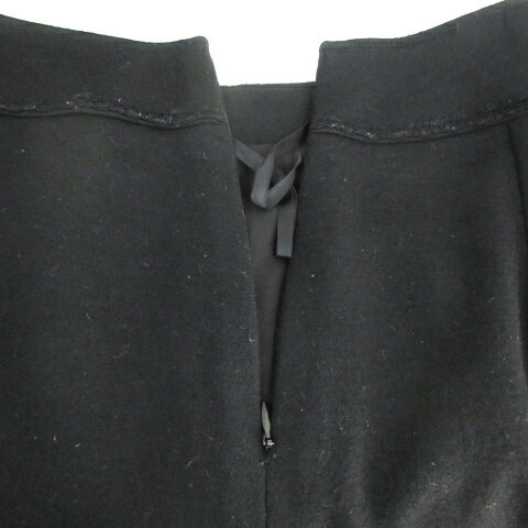 【中古】プライドグライド prideglide 台形スカート ひざ丈 ウール 無地 38 黒 ブラック /FF46 レディース 【ベクトル 古着】 230925