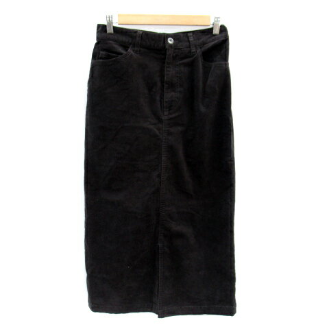 【中古】ザショップティーケー THE SHOP TK コーデュロイスカート タイトスカート ロング丈 マキシ丈 無地 スリット M チャコールグレー /SY10 レディース 【ベクトル 古着】 231013