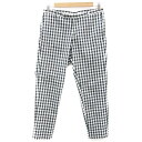 【中古】アーバンリサーチ ドアーズ URBAN RESEARCH DOORS テーパードパンツ アンクル丈 ギンガムチェック柄 40 ブラック 黒 ホワイト 白 /YM17 レディース 【ベクトル 古着】 240124