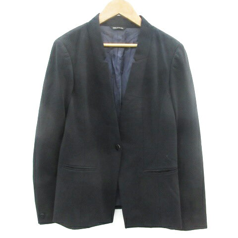 【中古】コムサデモード COMME CA DU MODE ノーカラージャケット ミドル丈 シングルボタン 総裏地 ウール 11 ブラック 黒 /YM24 レディース 【ベクトル 古着】 230927 【中古】コムサデモード COMME CA DU MODE ノーカラージャケット ミドル丈 シングルボタン 総裏地 ウール 11 ブラック 黒 /YM24 レディース 【ベクトル 古着】 230927
