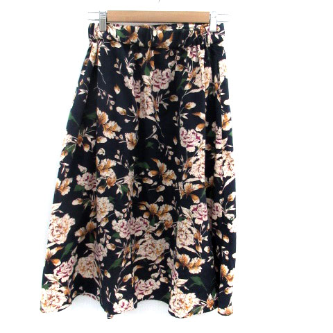 【中古】ビス ViS フレアスカート ロング丈 花柄 M マルチカラー 紺 ネイビー /HO37 レディース 【ベクトル 古着】 231004 vectorpremium-17658985 ブランド古着ベクトルプレミアム店 サンプル画像2