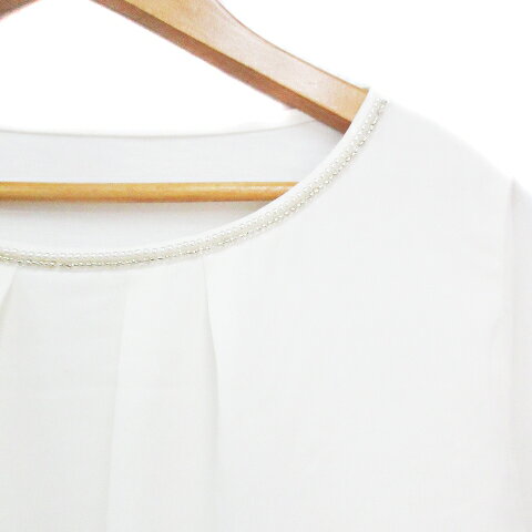 【中古】ナチュラルビューティーベーシック NATURAL BEAUTY BASIC カットソー 長袖 ラウンドネック 切替 ビーズ 透け感 M 白 ホワイト /FF25 レディース 【ベクトル 古着】 231107 vectorpremium-17698225 ブランド古着ベクトルプレミアム店 サンプル画像3