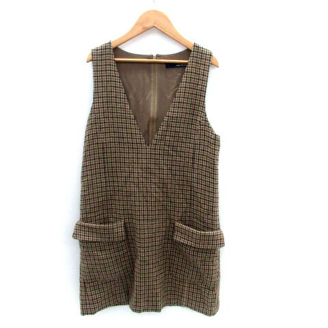 【中古】スローブ イエナ SLOBE IENA ジャンパースカート ワンピース Vネック ミニ丈 チェック柄 ウール 茶色 ブラウン 黒 ブラック /HO18 レディース 【ベクトル 古着】 231010 【中古】スローブ イエナ SLOBE IENA ジャンパースカート ワンピース Vネック ミニ丈 チェック柄 ウール 茶色 ブラウン 黒 ブラック /HO18 レディース 【ベクトル 古着】 231010