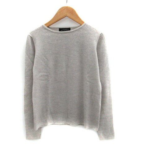 【中古】グリーンレーベルリラクシング ユナイテッドアローズ green label relaxing ニット カットソー 長袖 ラウンドネック リブ ウール グレー /SM24 レディース 【ベクトル 古着】 231013
