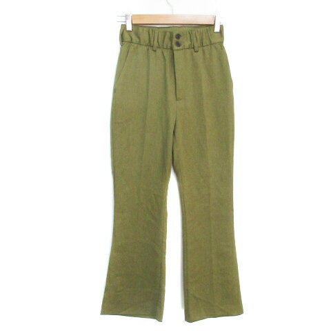 【中古】ジーナシス JEANASIS スラックスパンツ フレアパンツ ロング丈 総柄 S カーキ /FF53 レディース 【ベクトル 古着】 231012 【中古】ジーナシス JEANASIS スラックスパンツ フレアパンツ ロング丈 総柄 S カーキ /FF53 レディース 【ベクトル 古着】 231012