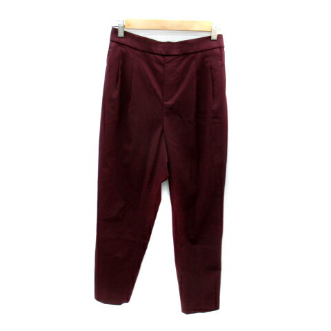 【中古】グローバルワーク GLOBAL WORK スラックスパンツ テーパードパンツ アンクル丈 無地 M ボルドー /SY10 ■MO レディース 【ベクトル 古着】 231017
