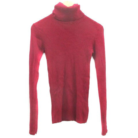 【中古】インデックス INDEX リブニット カットソー 長袖 タートルネック M ボルドー /YM28 レディース 【ベクトル 古着】 231025
