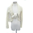 【中古】ローラアシュレイ LAURA ASHLEY ニットカーディガン ショート丈 前開き モヘヤ混 ウール混 オフホワイト /HO43 レディース 【ベクトル 古着】 231026(4)