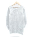 【中古】ダズリン dazzlin ニットチュニック Vネック 長袖 ケーブル編み ウール混 F ライトグレー /HO53 レディース 【ベクトル 古着】 240...