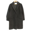 【中古】ナチュラルビューティーベーシック NATURAL BEAUTY BASIC チェスターコート ロング丈 シングルボタン ウール混 M チャコールグレー /FF5 レディース 【ベクトル 古着】 231027(4)