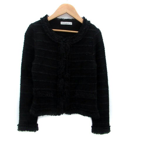 【中古】エムプルミエ ブラック M-Premier BLACK ノーカラージャケット ミドル丈 36 黒 ブラック /HO8 レディース 【ベクトル 古着】 231110 【中古】エムプルミエ ブラック M-Premier BLACK ノーカラージャケット ミドル丈 36 黒 ブラック /HO8 レディース 【ベクトル 古着】 231110