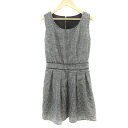 【中古】マジェスティックレゴン MAJESTIC LEGON ワンピース ミニ丈 ノースリーブ ラウンドネック チェック柄 ウール混 F ブラック 黒 /YM19 レディース 【ベクトル 古着】 231102(4)