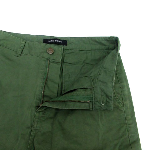 【中古】ブリスポイント BLISSPOINT テーパードパンツ 七分丈 S カーキ /HO43 レディース 【ベクトル 古着】 231107