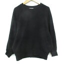【中古】アーバンリサーチ URBAN RESEARCH アイテムズ items トレーナー 長袖 ドルマンスリーブ ラウンドネック 無地 F 黒 ブラック /F...