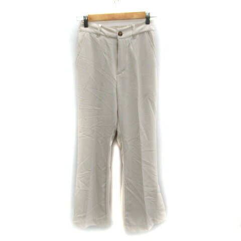 【中古】ディスコート Discoat スラックスパンツ フレアパンツ ロング丈 M アイボリー /SM7 レディース 【ベクトル 古着】 231201