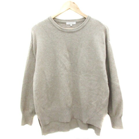 【中古】グローバルワーク GLOBAL WORK ニット カットソー 長袖 クルーネック M ベージュ /YM33 レディース 【ベクトル 古着】 231115