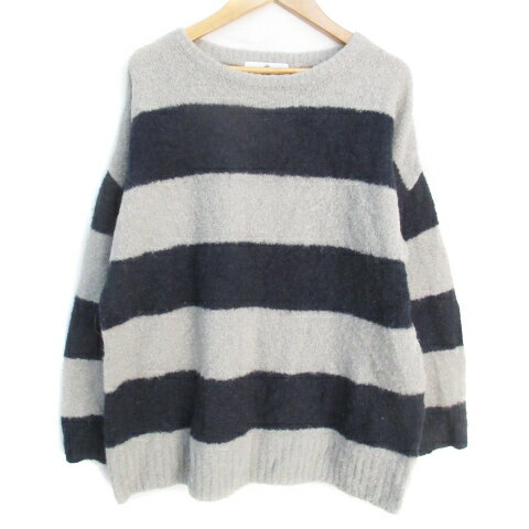 【中古】アーバンリサーチ サニーレーベル URBAN RESEARCH Sonny Label ニット セーター 長袖 ラウンドネック ボーダー柄 ウール混 F グレー 紺 ネイビー /FF19 レディース 【ベクトル 古着】 231122 【中古】アーバンリサーチ サニーレーベル URBAN RESEARCH Sonny Label ニット セーター 長袖 ラウンドネック ボーダー柄 ウール混 F グレー 紺 ネイビー /FF19 レディース 【ベクトル 古着】 231122