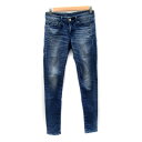【中古】アズールバイマウジー AZUL by moussy デニムパンツ ジーンズ スキニーパンツ ロング丈 ウォッシュ加工 22 青 ブルー /SY4 レディース 【ベクトル 古着】 231129(4)