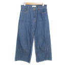 【中古】ミロワール ドゥ エンスウィート miroir de ensuite デニムパンツ ジーンズ ワイドパンツ ロング丈 38 青 ブルー /FF21 ■M...