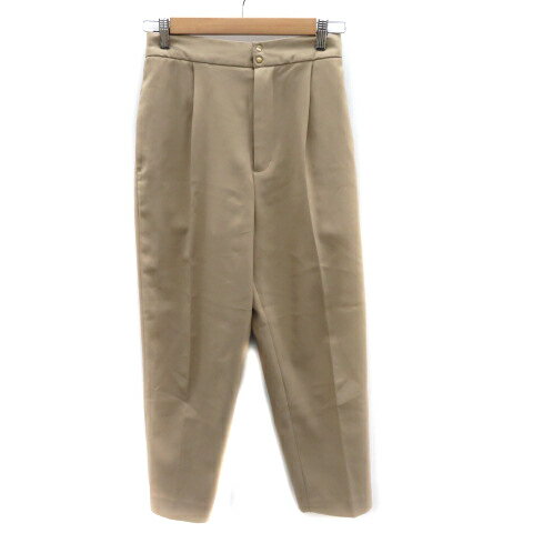 【中古】シンプリシテェ SIMPLICITE テーパードパンツ スラックスパンツ イージーパンツ アンクル丈 無地 ベージュ /YK10 レディース 【ベクトル 古着】 231120